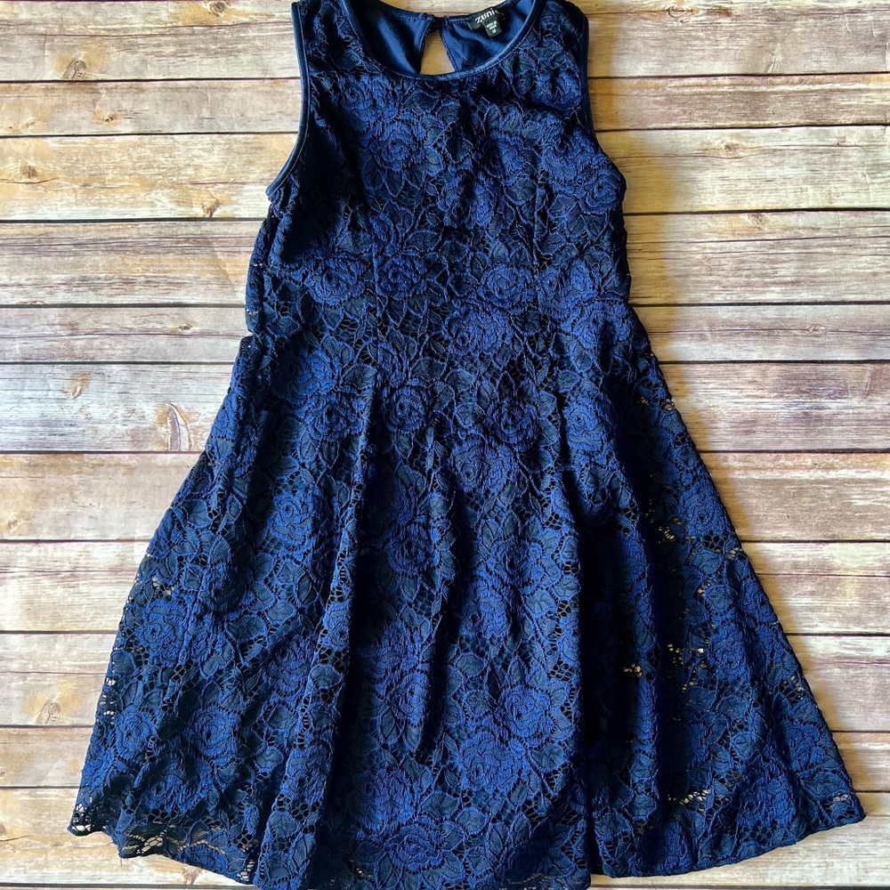 Navy Blue Lace Dress